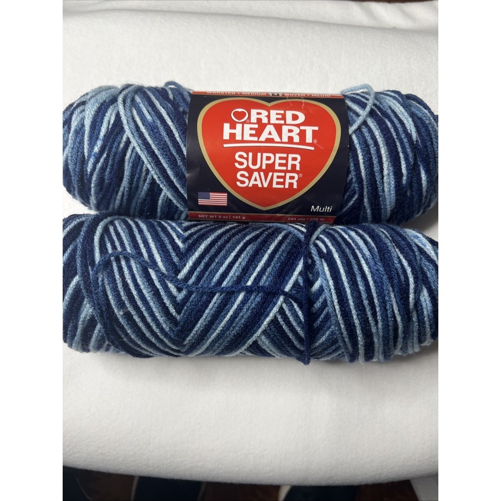 Red Heart Super Saver 4 Medium Worsted 4 Ply Acrylic Yarn 2 skeins 0984 Sh Dusk